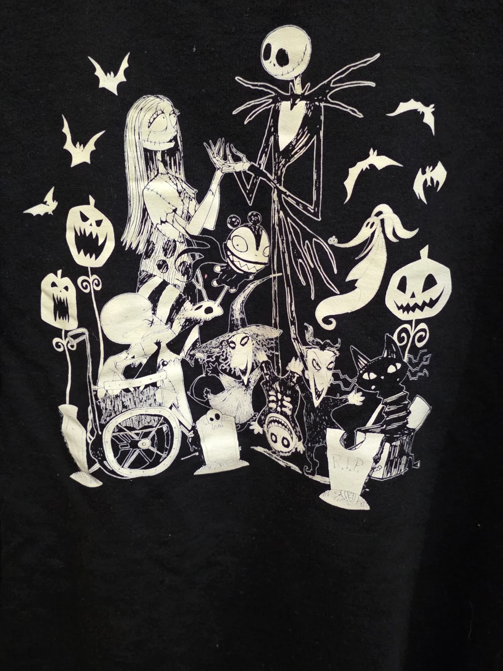 NBC Disney Black Halloween Character Graphic Tee - Picture 1 of 3